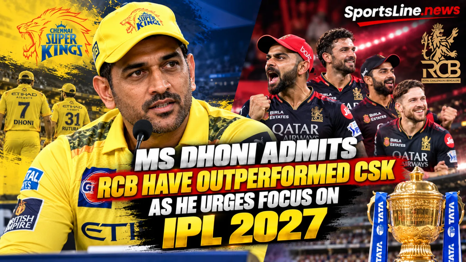 MS Dhoni acknowledged RCB’s recent consistency while discussing CSK’s plans for a stronger IPL 2027.