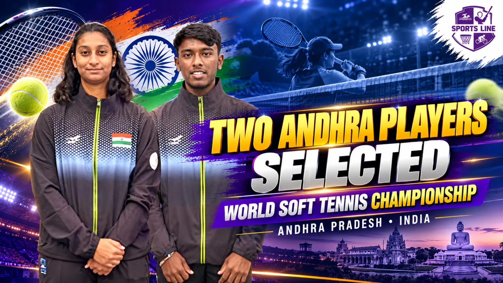 Akiti Sri Vaishali of Vijayawada and S Aaron Ronaldinho of Anantapur have been selected for India’s World Junior Soft Tennis Championship team.