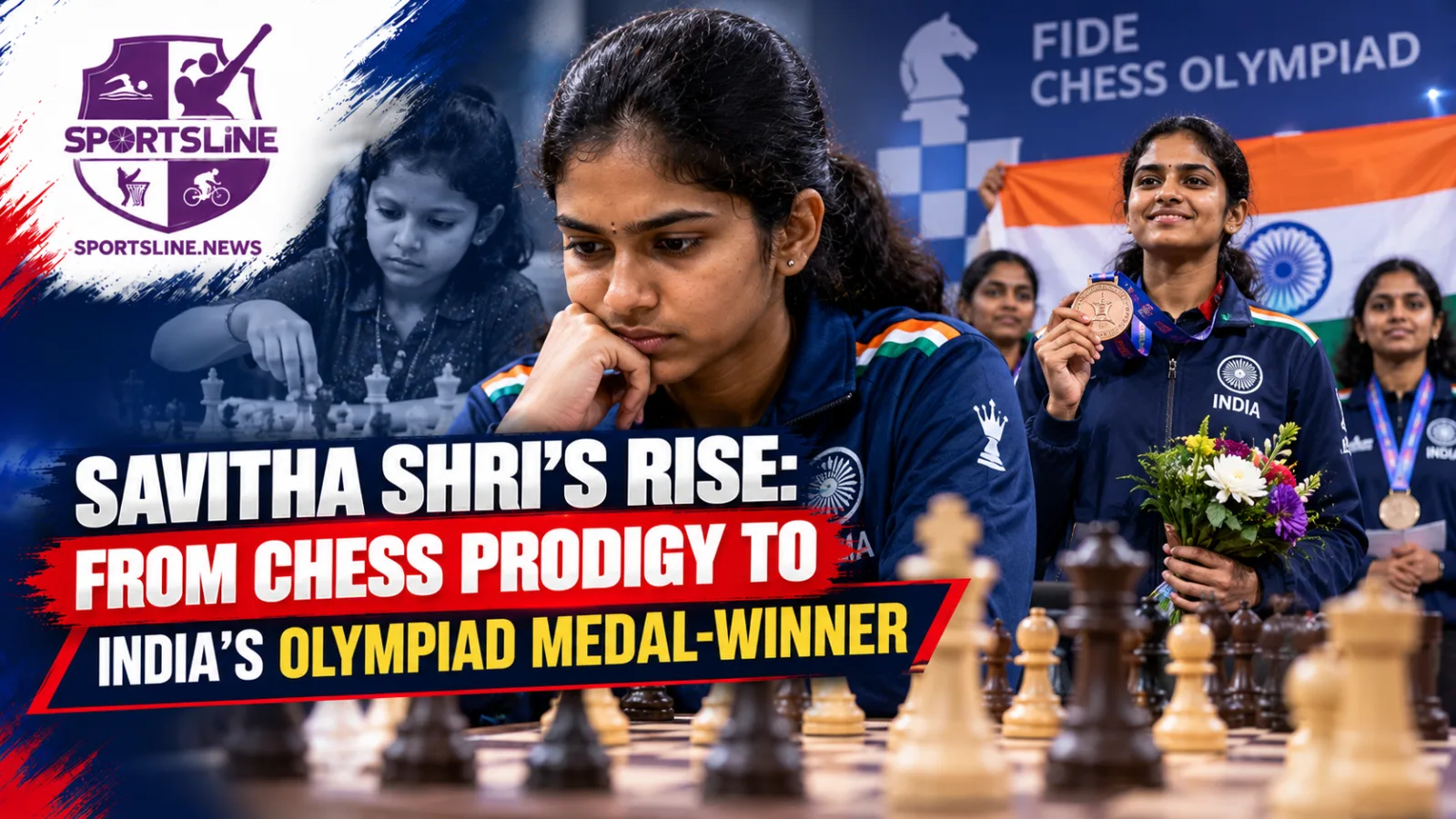 Chennai Grandmaster B. Savitha Shri, who won individual gold on the reserve board at the 2026 Chess Olympiad. Photo credit: Needs verification.
