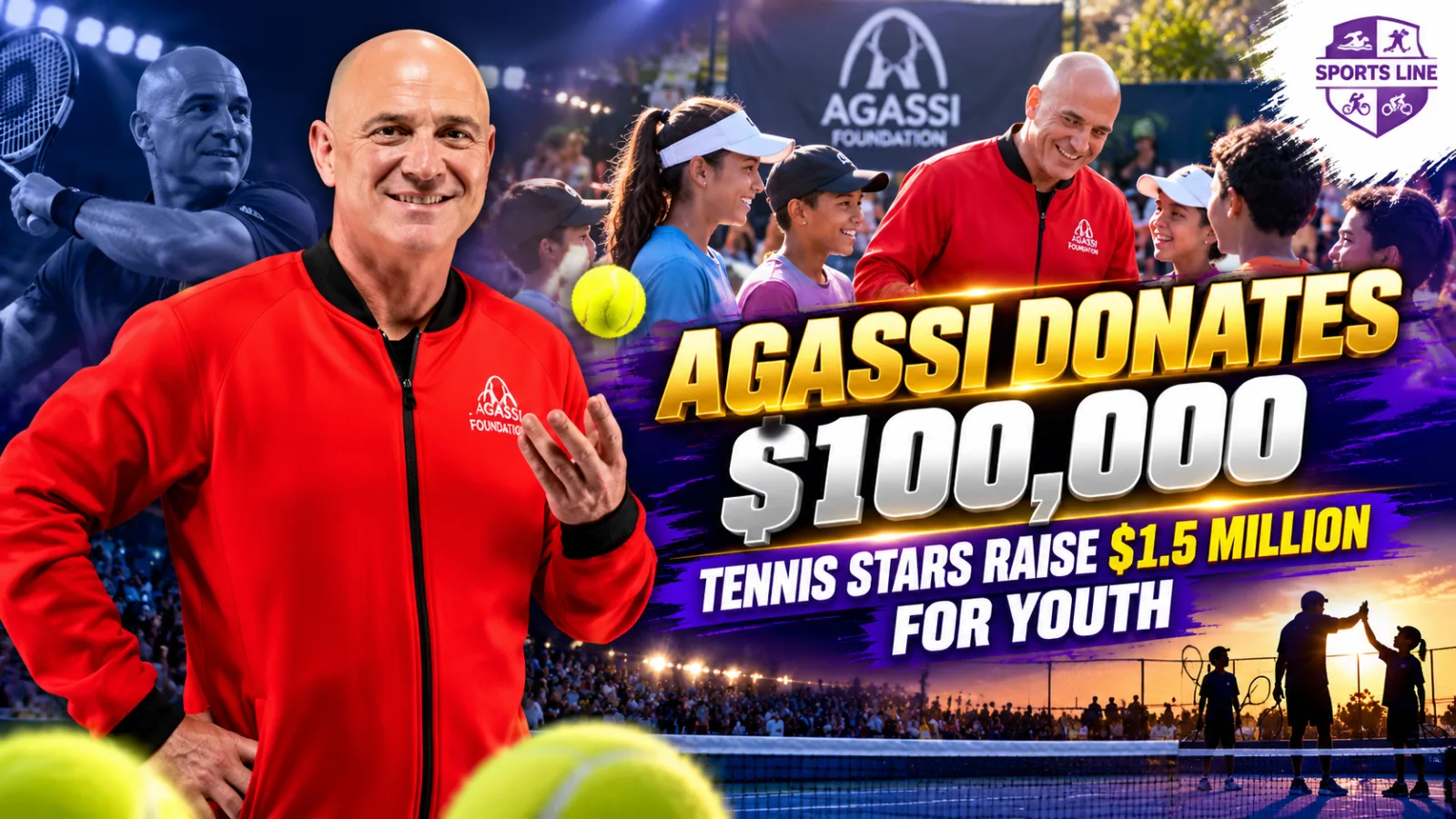 Andre Agassi’s reported $100,000 donation was part of a Santa Fe tennis fundraiser that raised $1.5 million for a youth cause.
