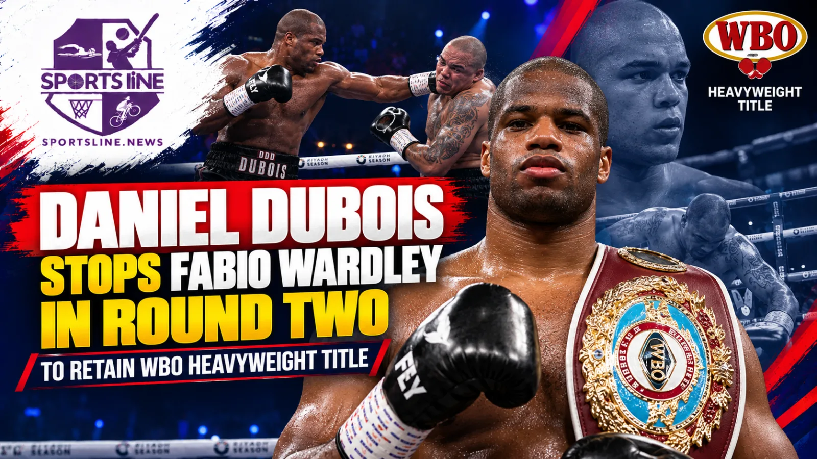 Daniel Dubois retained the WBO heavyweight title with a second-round stoppage of Fabio Wardley in London.