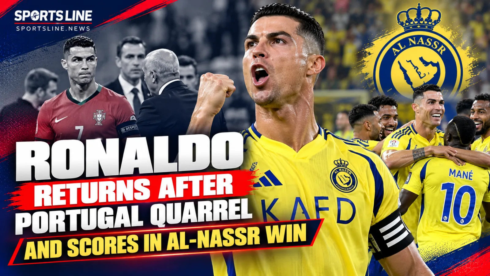 Cristiano Ronaldo celebrates after scoring Al-Nassr’s opening goal against Diriyah in the Saudi Pro League.