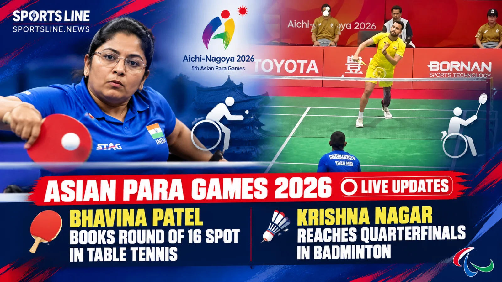 India’s para-athletes recorded early wins in table tennis and badminton at Aichi-Nagoya 2026, with Bhavina Patel and Suhas Yathiraj among those starting strongly. The men’s blind football team, however, lost to South Korea on October 16 before facing
