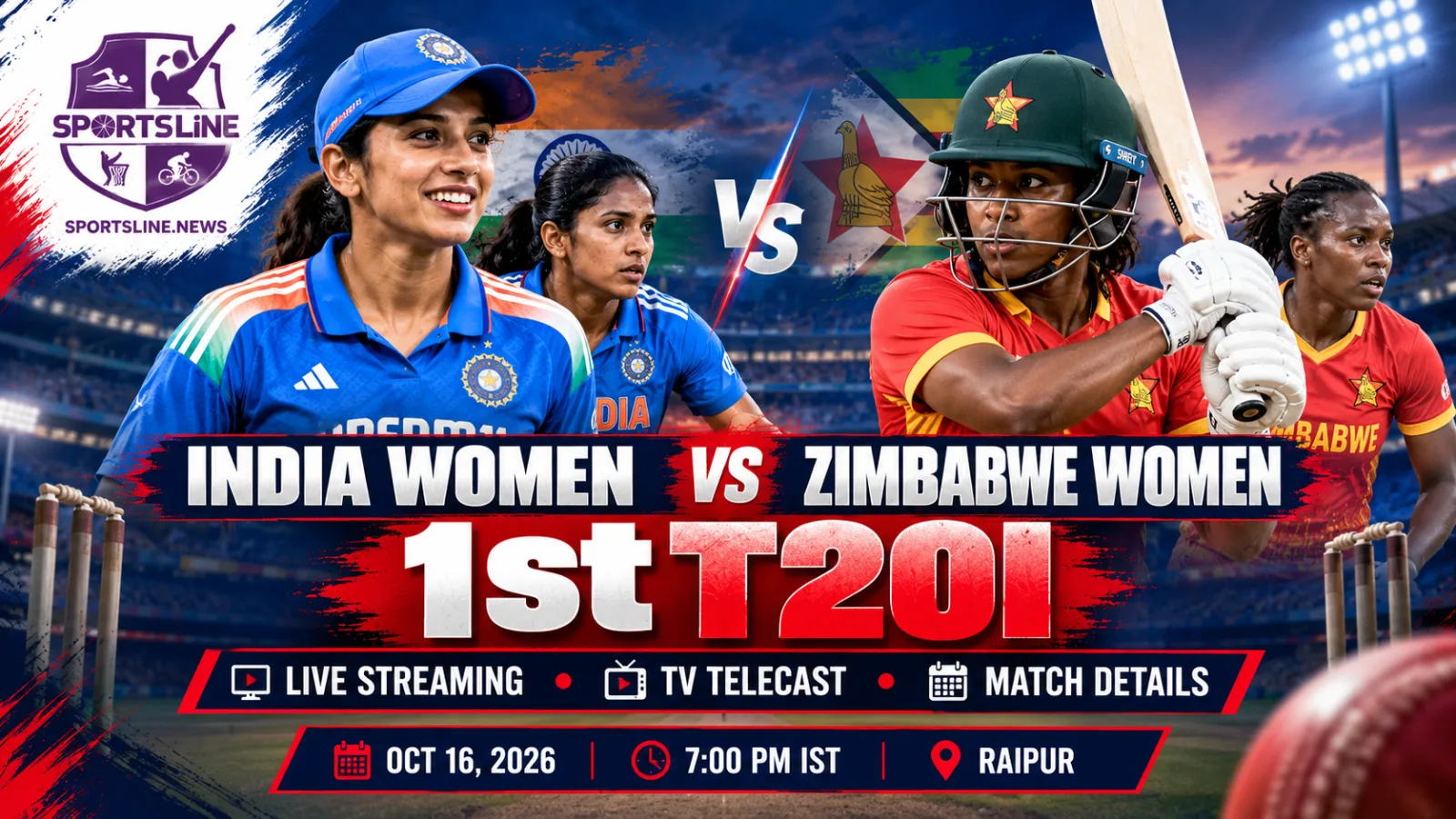 India Women face Zimbabwe Women in the opening T20I in Raipur on October 16. Photo credit: Verify in admin.