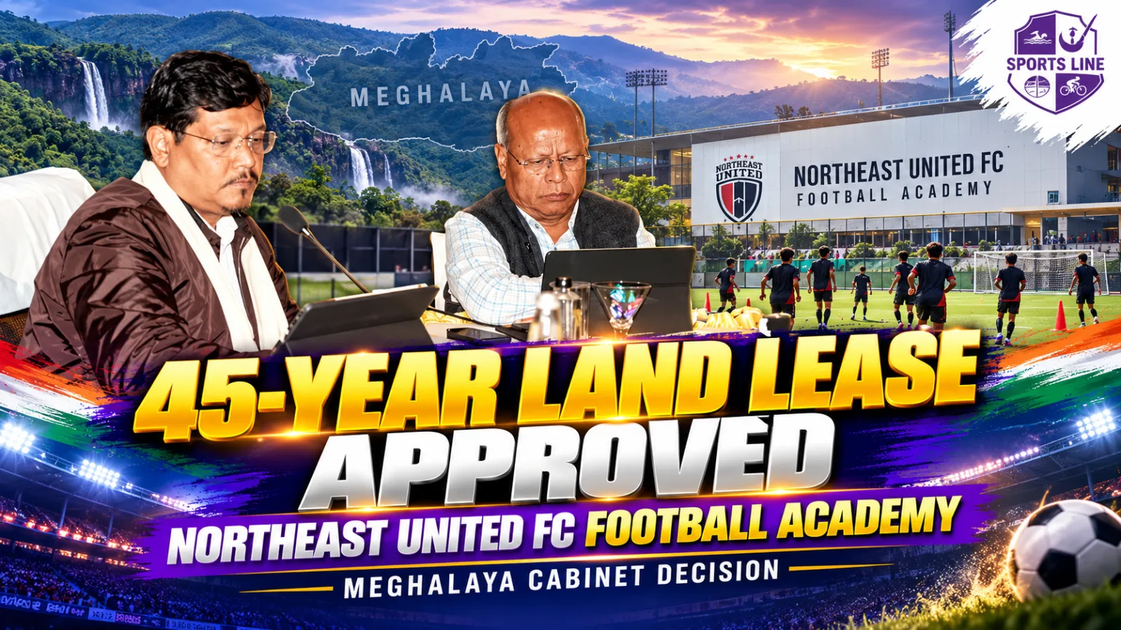 Meghalaya has approved a 45-year land lease at Mawkhanu, New Shillong, for a proposed NorthEast United FC football academy.
