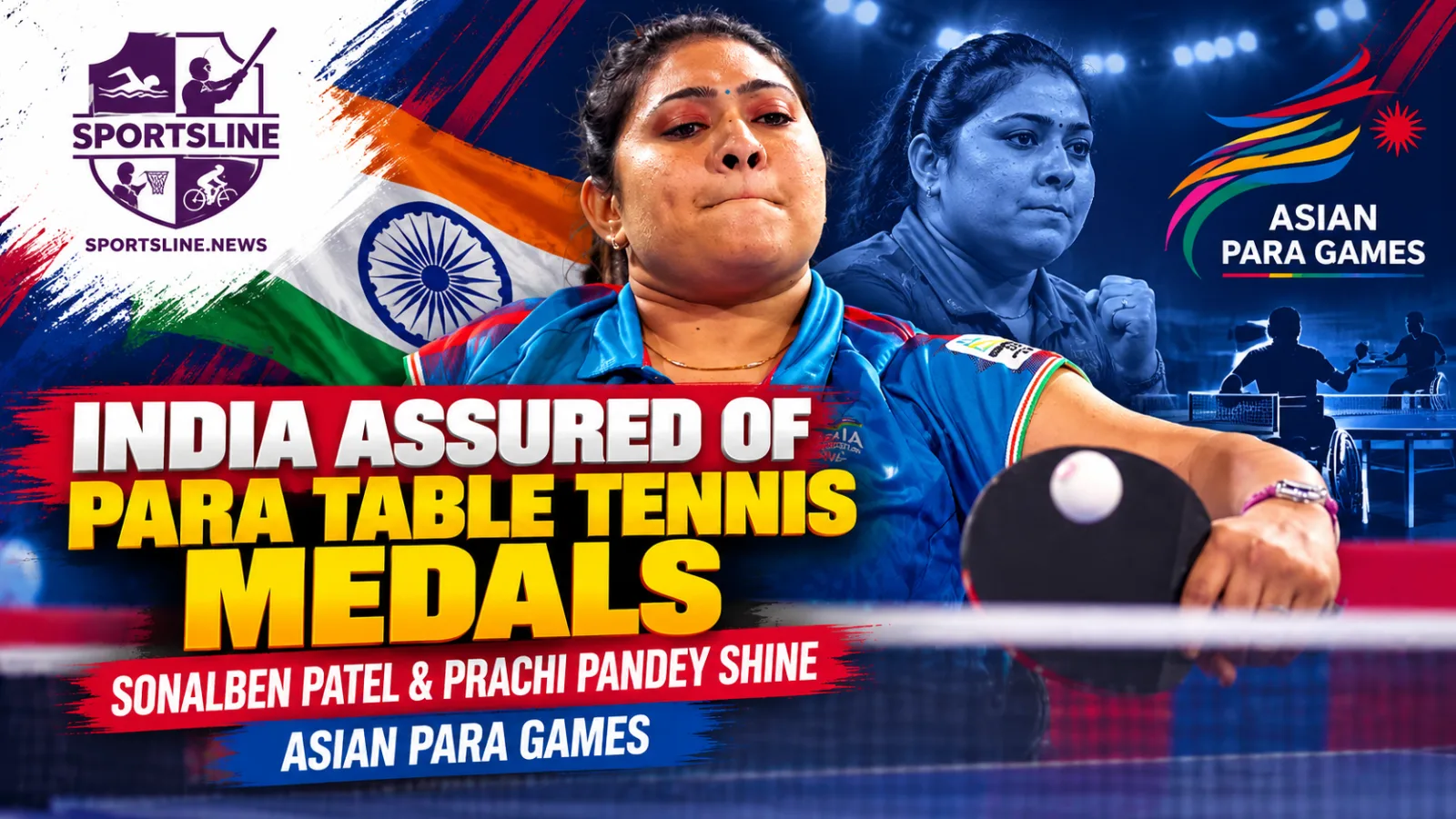 Indian para table tennis players Sonalben Patel and Prachi Pandey at the Aichi-Nagoya 2026 Asian Para Games.