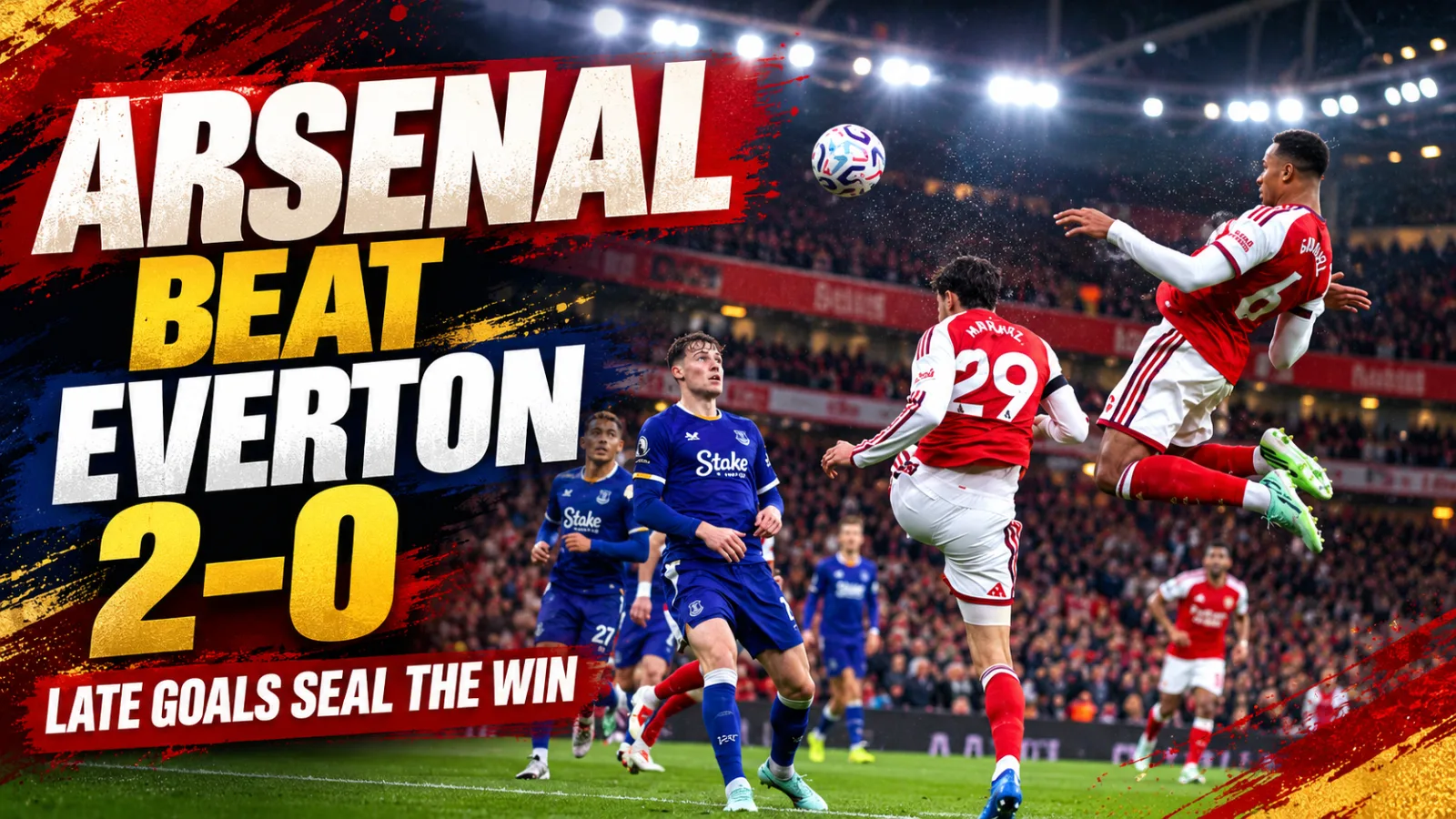 Ezri Konsa and Gabriel Magalhães scored as Arsenal beat Everton 2-0 at Emirates Stadium.