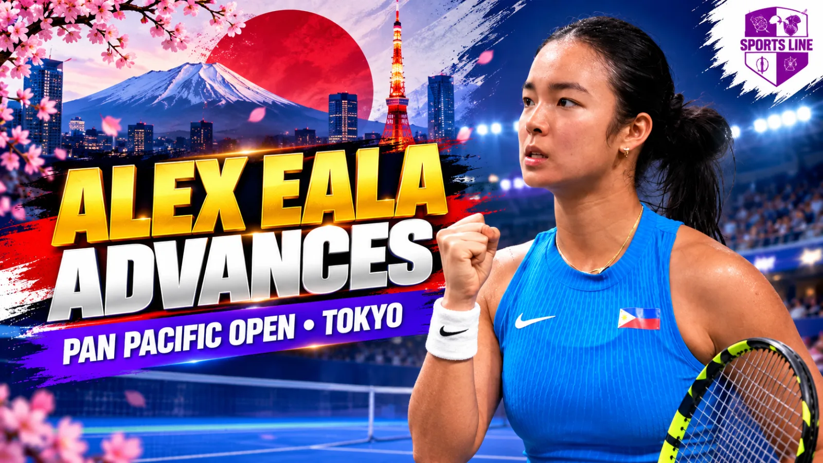 Alex Eala advanced to the round of 16 at the 2026 Toray Pan Pacific Open in Tokyo.