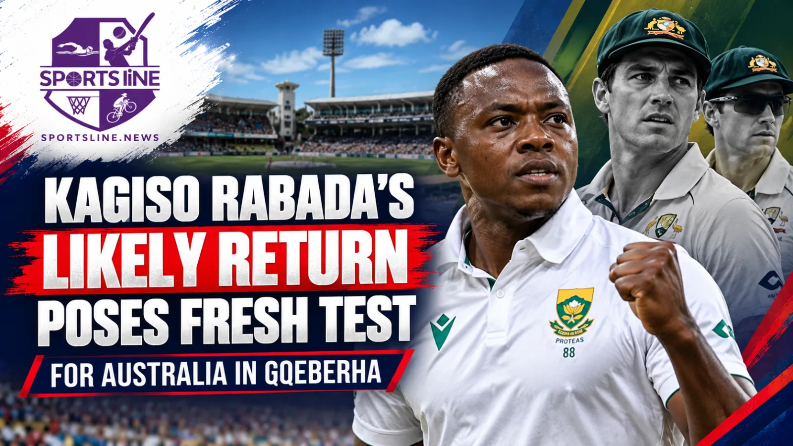 Kagiso Rabada is in contention to return for South Africa’s second Test against Australia after recovering from a hamstring injury. Photo credit: Needs verification.