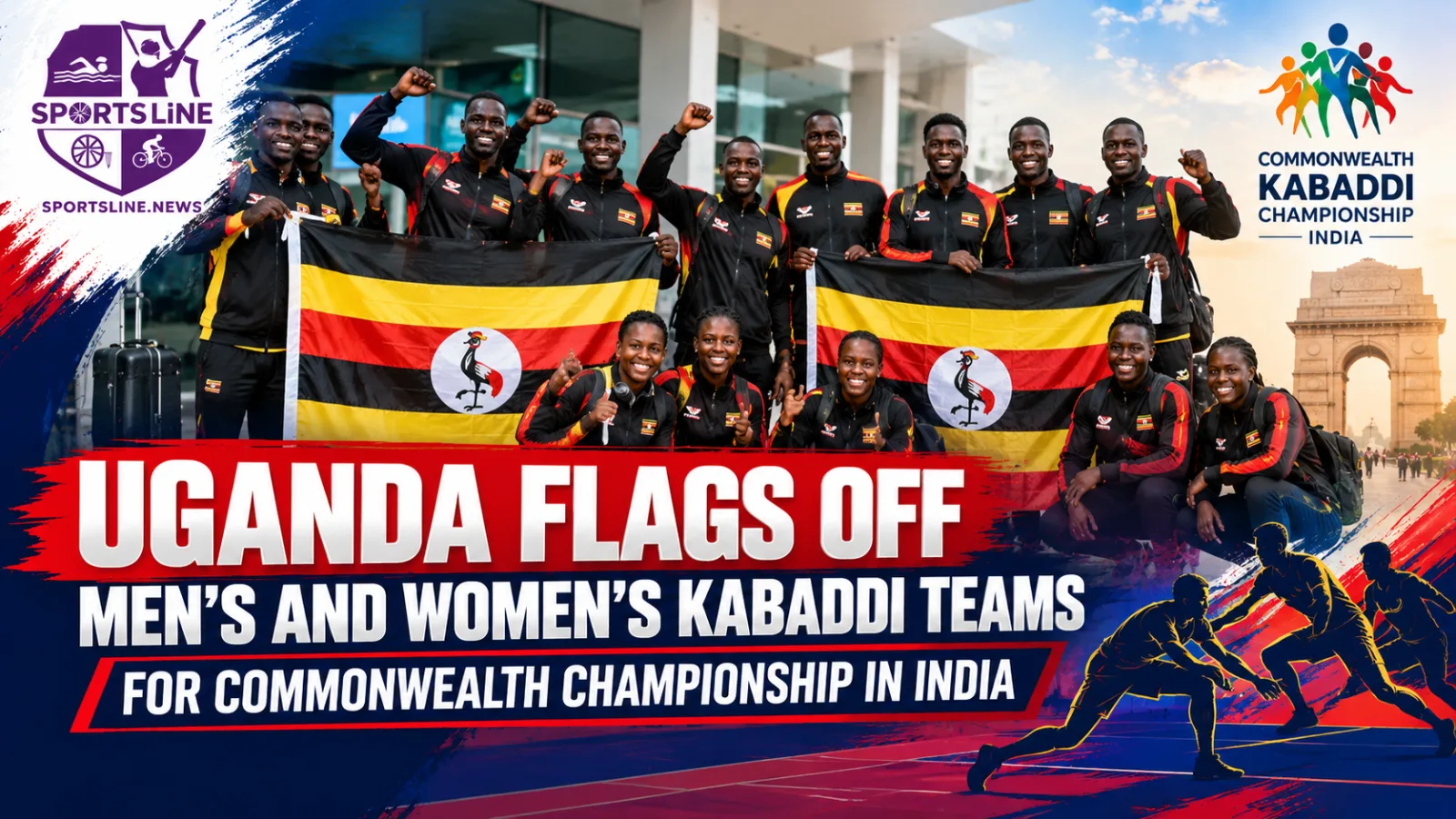 Uganda’s men’s and women’s kabaddi captains received the national flags ahead of the 2026 Commonwealth Kabaddi Championship in India.