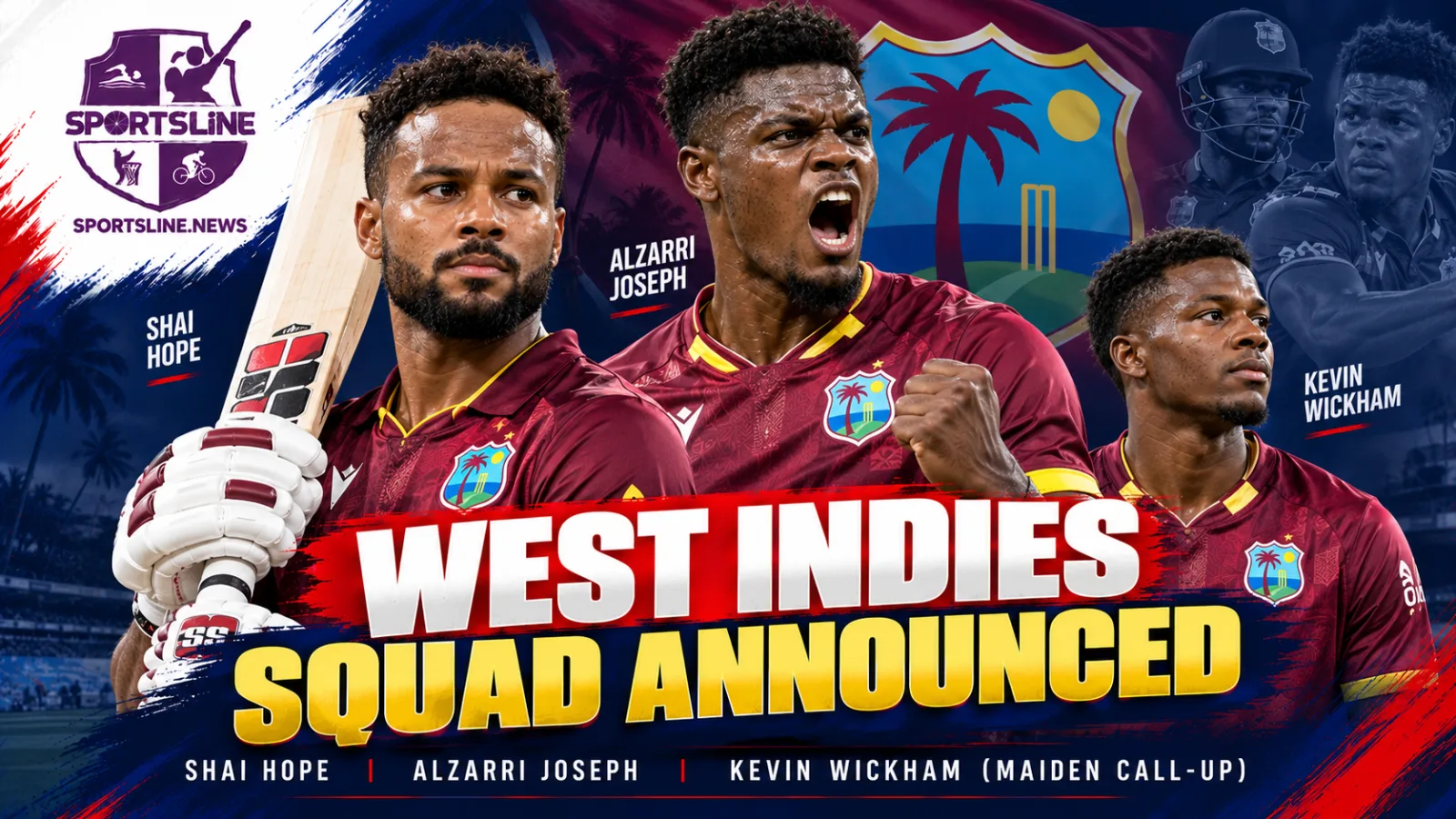 West Indies announce their Test squad for the Bangladesh series, with Shai Hope rested and Kevin Wickham selected.