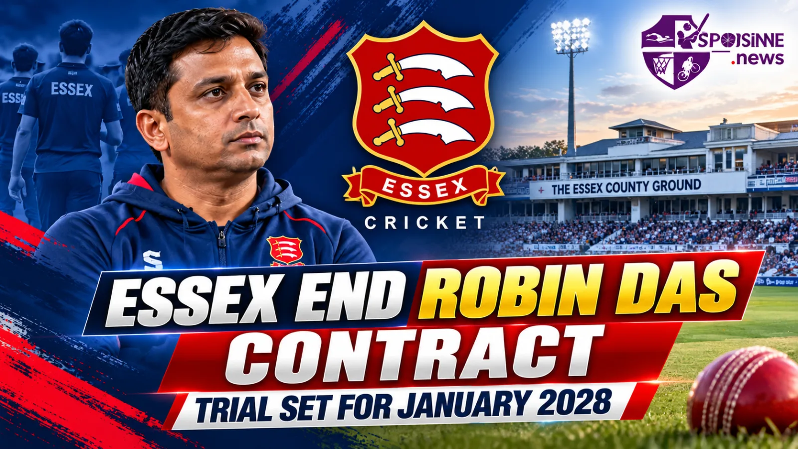 Essex County Cricket Club confirmed that Robin Das's contract ended before the conclusion of the 2026 season.