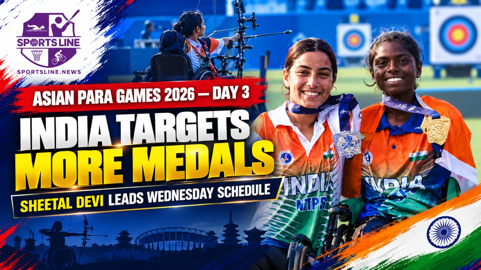 India’s para-athletes and archers compete on Day 3 of the Aichi-Nagoya 2026 Asian Para Games.