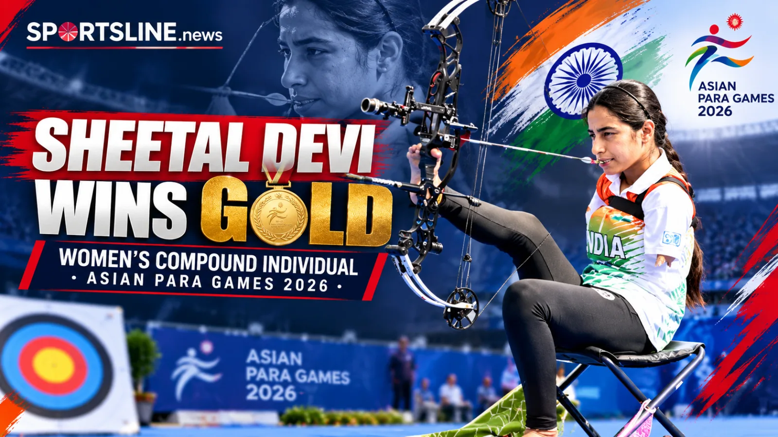 Sheetal Devi competes in the women’s compound individual event at the Aichi-Nagoya 2026 Asian Para Games.