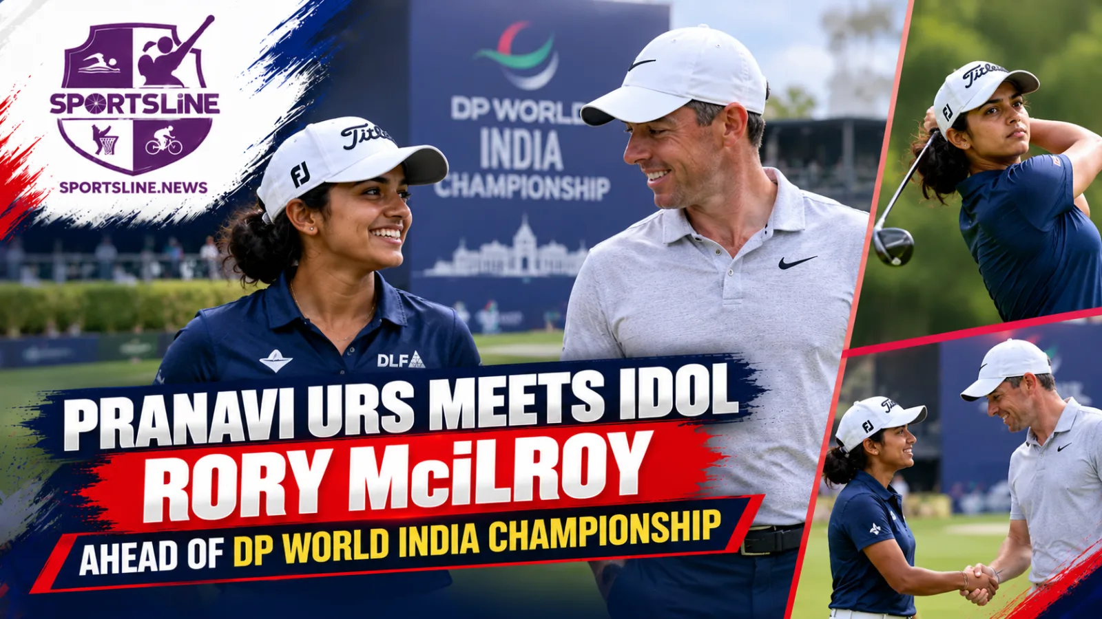 Pranavi Urs met six-time major champion Rory McIlroy at Delhi Golf Club ahead of the DP World India Championship. Photo credit: Needs verification.