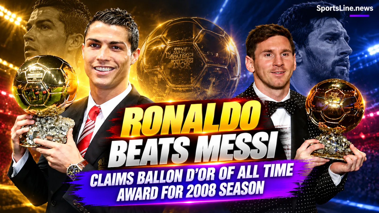 Cristiano Ronaldo during his 2007-08 season with Manchester United, which topped the inaugural B.O.A.T. fan vote.