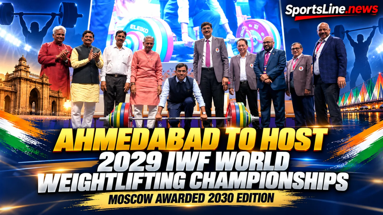 Ahmedabad has been awarded the 2029 IWF Senior World Weightlifting Championships, the first time India will host the senior event.