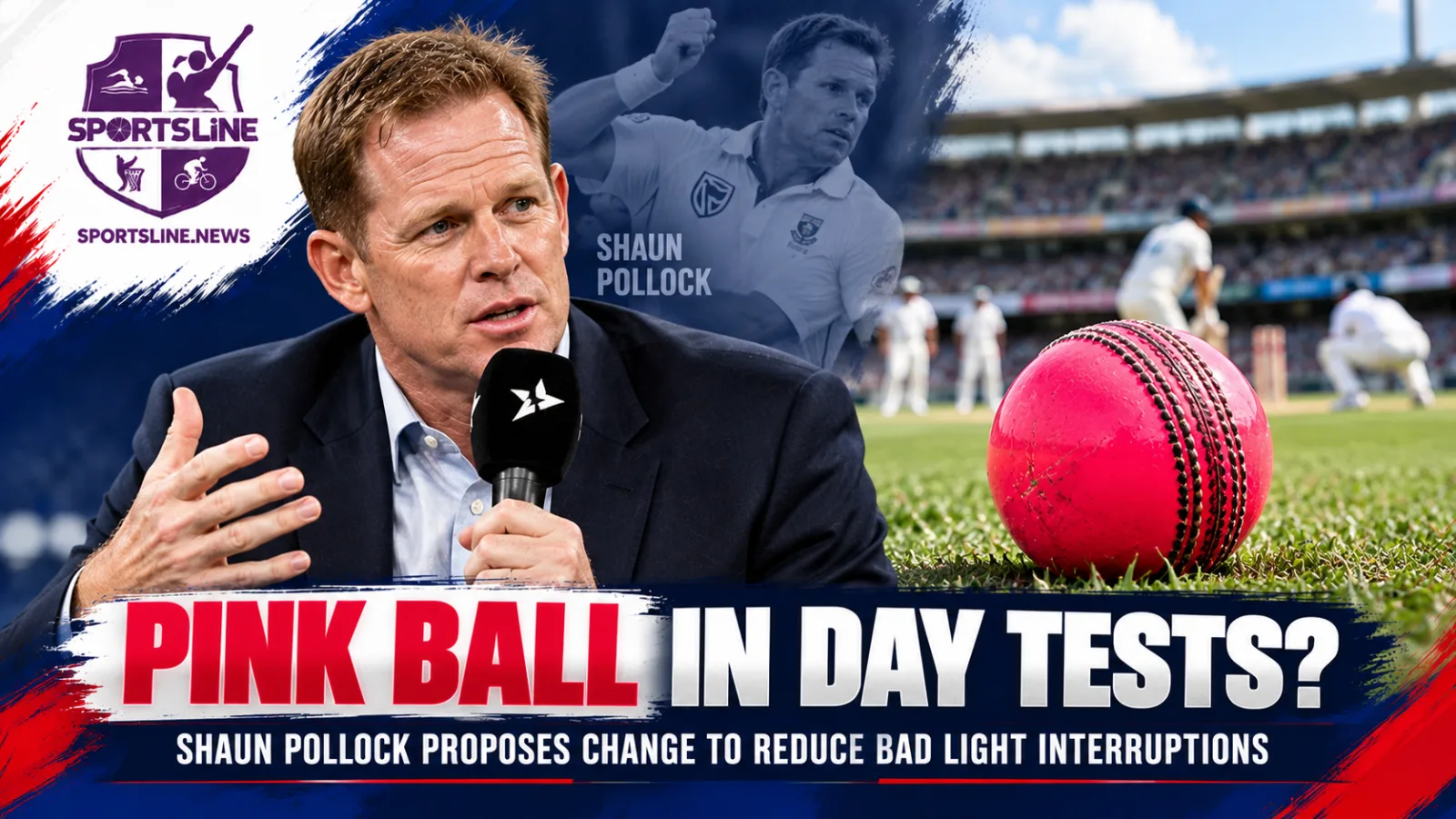Shaun Pollock has proposed using the pink ball in daytime Test matches to reduce interruptions caused by bad light.