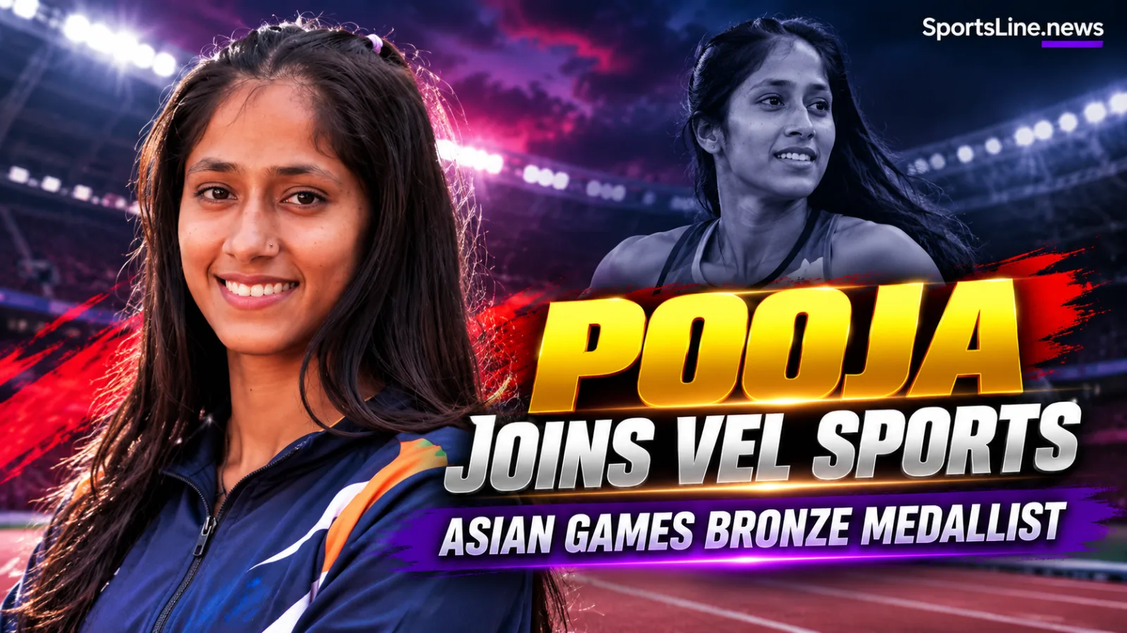 Pooja Singh won women’s high jump bronze at the 2026 Asian Games before joining Vel Sports, according to reports.