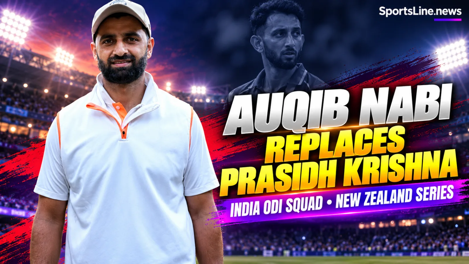 Auqib Nabi is reported to be in line for an India ODI squad place as Prasidh Krishna recovers from a hamstring injury.