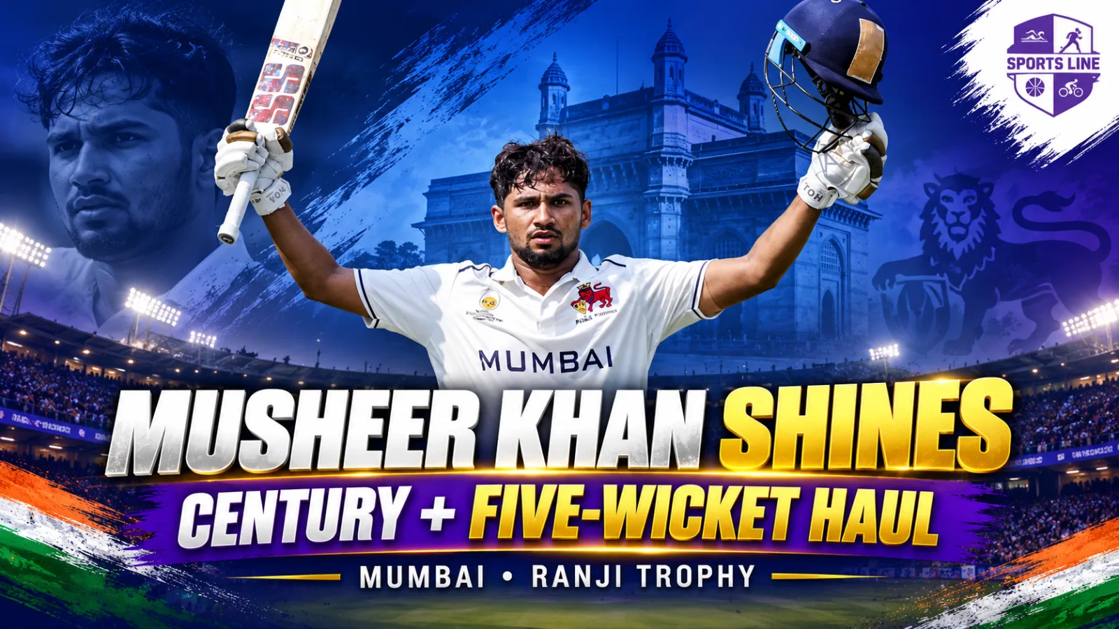 Musheer Khan scored 109 and took two wickets for Mumbai against Haryana in the Ranji Trophy.