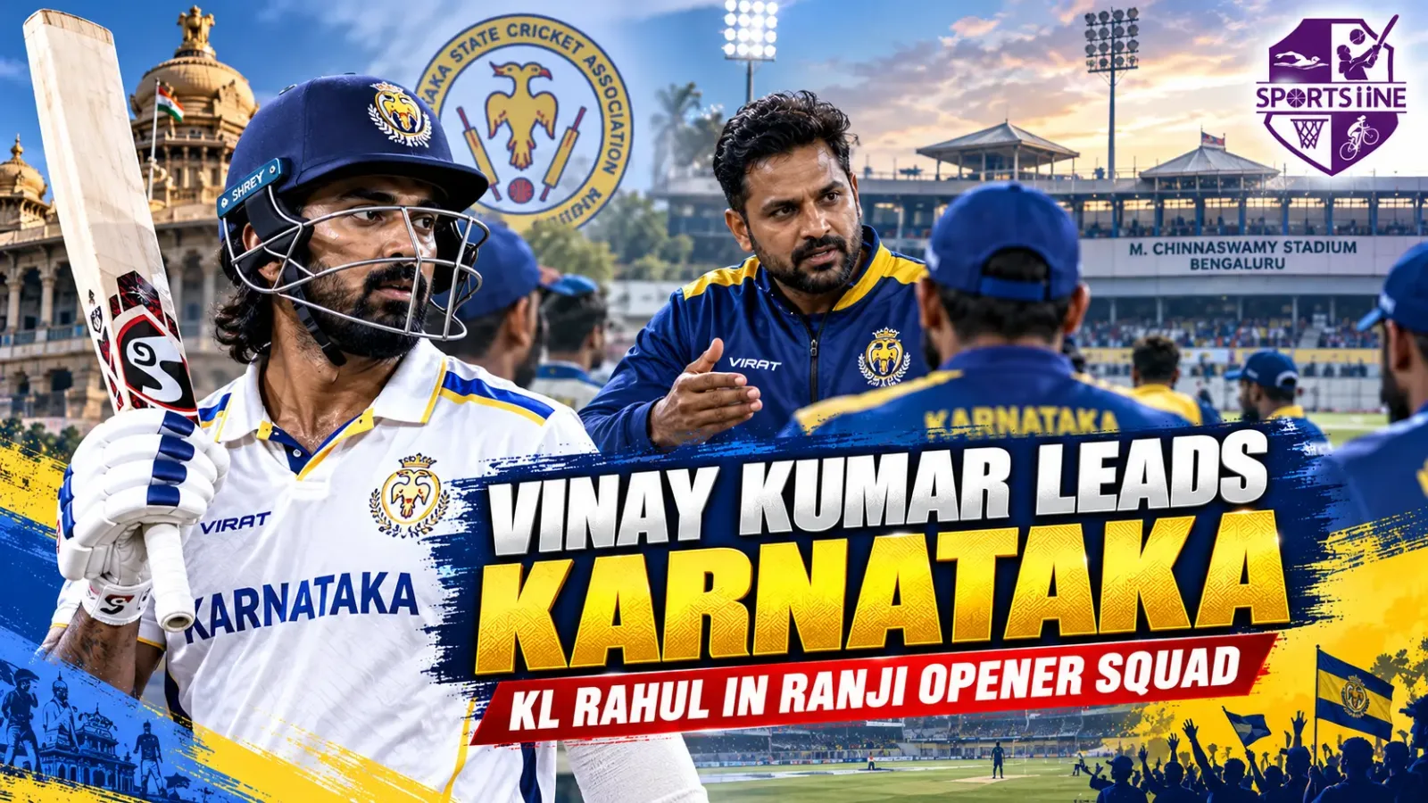 Karnataka prepare for the 2026–27 Ranji Trophy season under head coach R. Vinay Kumar, with KL Rahul included in the opening-match squad.