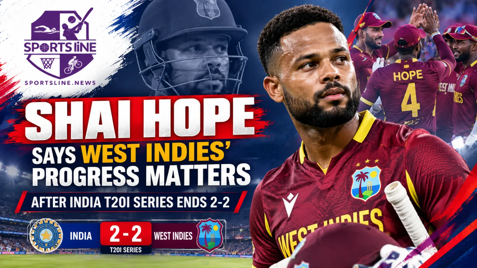 West Indies captain Shai Hope reflects on his team’s progress after rain abandoned the fifth T20I against India and left the series tied 2-2.